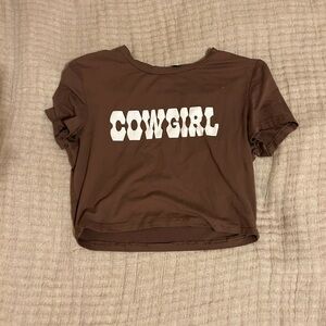Brandy Melville brown cowgirl crop top size smal